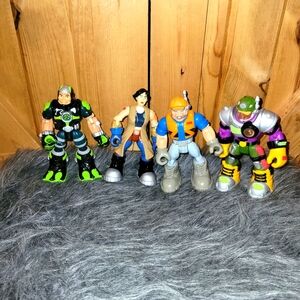 Fisher Price Mattel Rescue Heroes Action Figure 4 pc Lot 1998-2002
